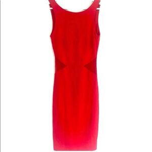 Zara Trafaluc Red Sleeveless Body Con Dress Sz M